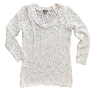 J. JILL Open-Knit White Summer Sweater Size Small